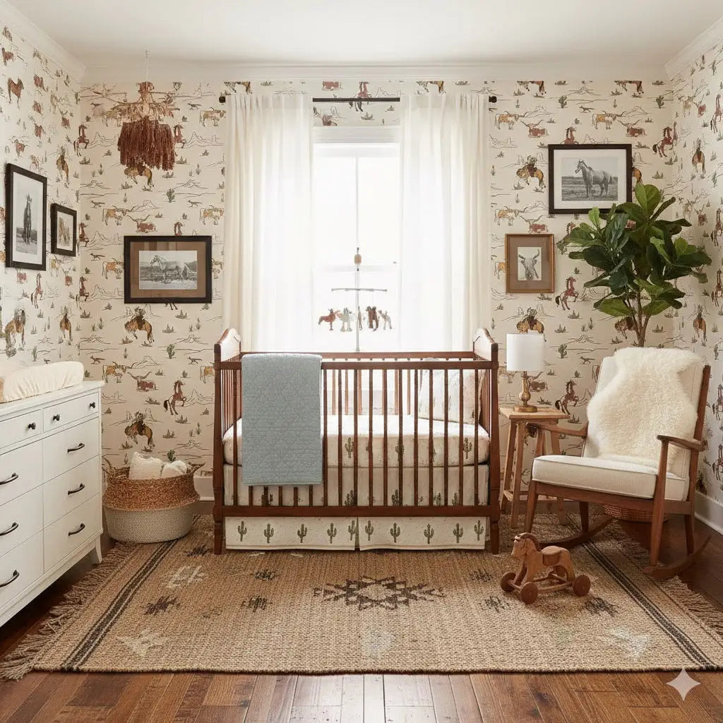 Bronc Wallpaper Mural - Western Horses - by Lee Art - Loomwell Home Goods