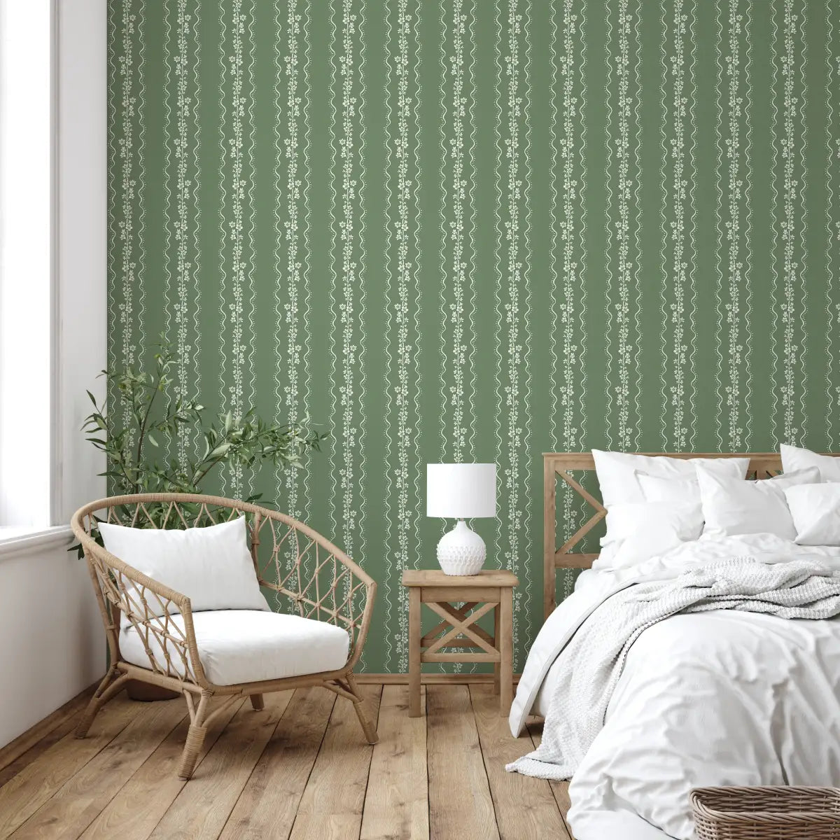 Brooke Wallpaper - Sweet Baby Stripes - by Ashleigh Fish - Loomwell Home Goods