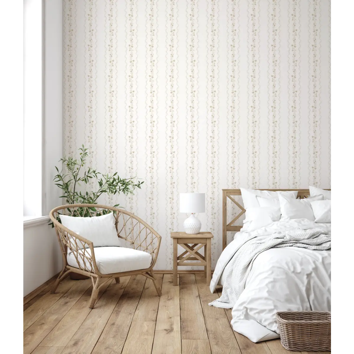 Brooke Wallpaper - Sweet Baby Stripes - by Ashleigh Fish - Loomwell Home Goods