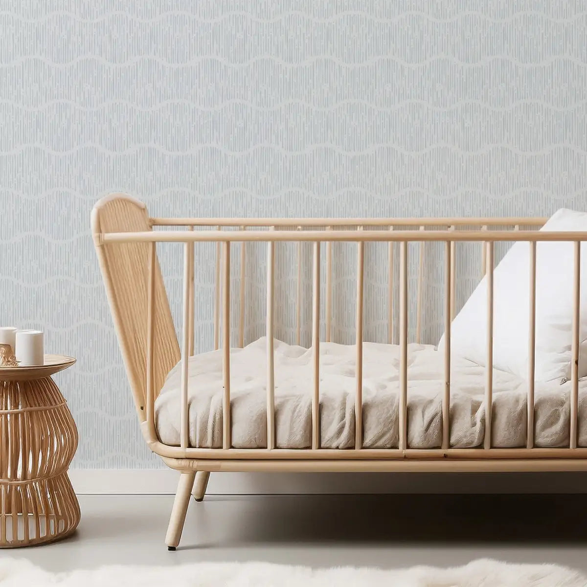 Brooks Wallpaper - Pastel Wavy Lines for Baby - by Erin Silliman Designs - Loomwell Home Goods