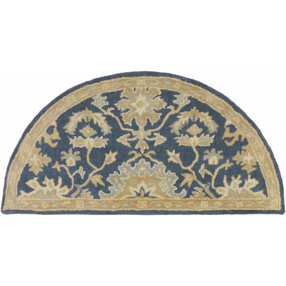 Broomfield Hand Tufted Blue Wool Rug - 2’ x 4’ Half-Circle - Boutique Rugs