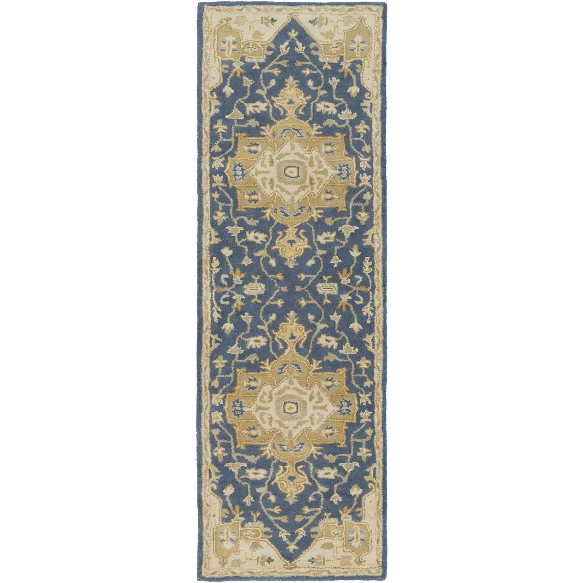 Broomfield Hand Tufted Blue Wool Rug - 2’6’’ x 8’ Runner - Boutique Rugs