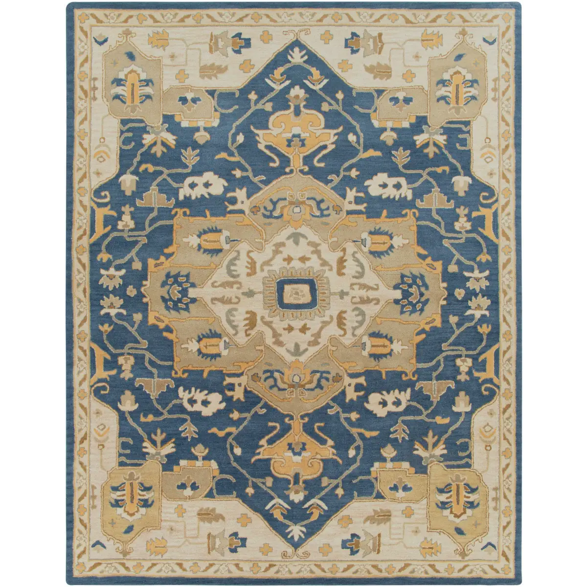 Broomfield Hand Tufted Blue Wool Rug - 4’ x 6’ Rectangle - Boutique Rugs