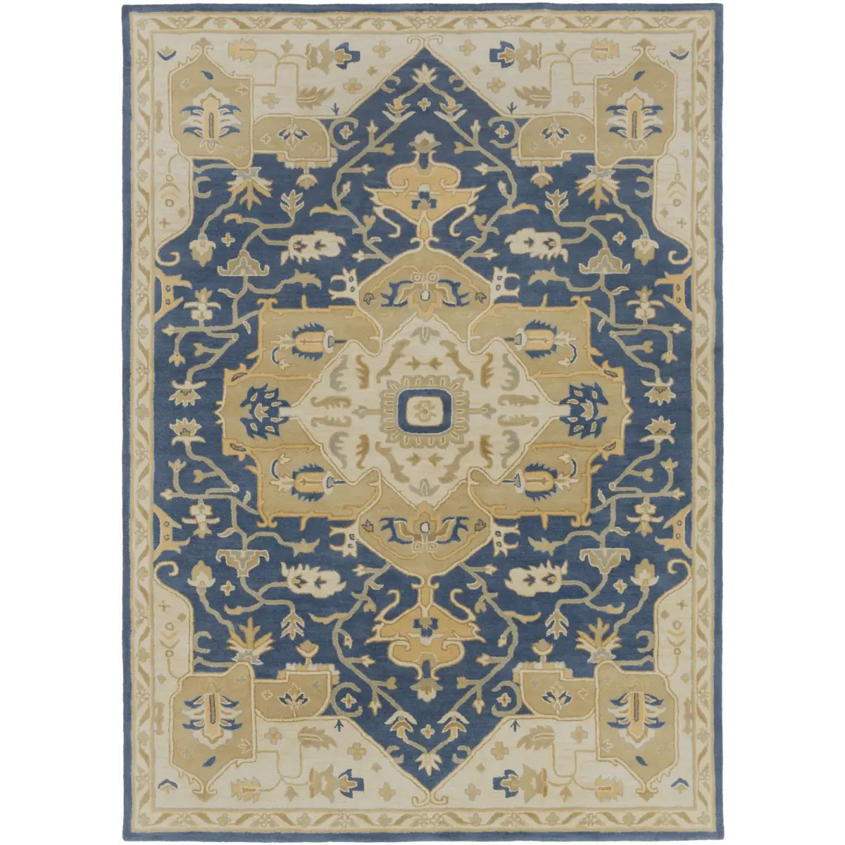 Broomfield Hand Tufted Blue Wool Rug - 8’ x 11’ Rectangle - Boutique Rugs
