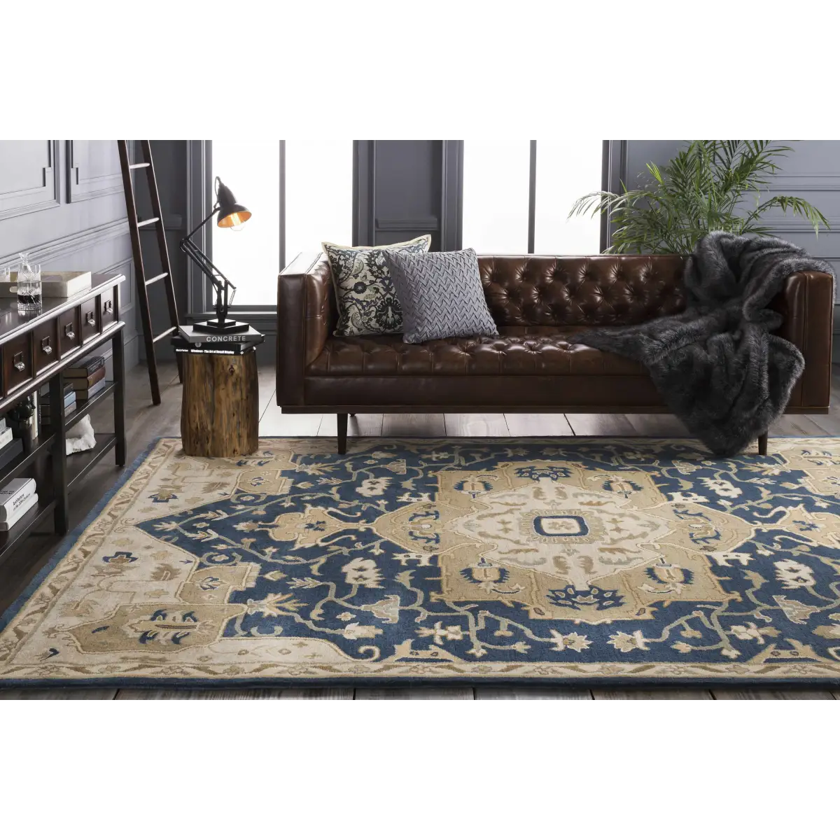 Broomfield Hand Tufted Blue Wool Rug - Boutique Rugs