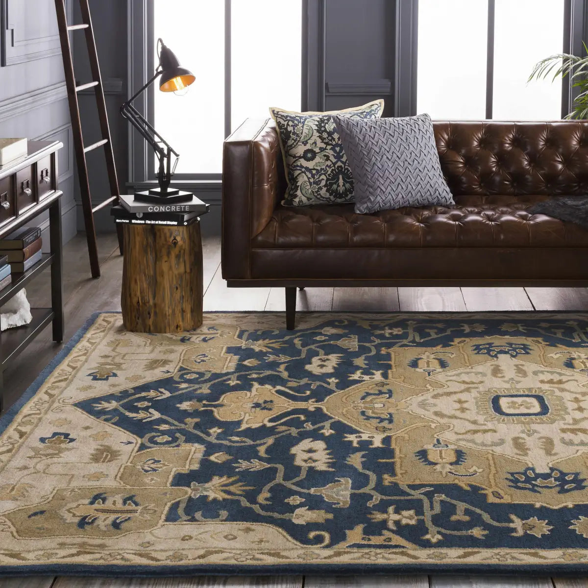 Broomfield Hand Tufted Blue Wool Rug - Boutique Rugs