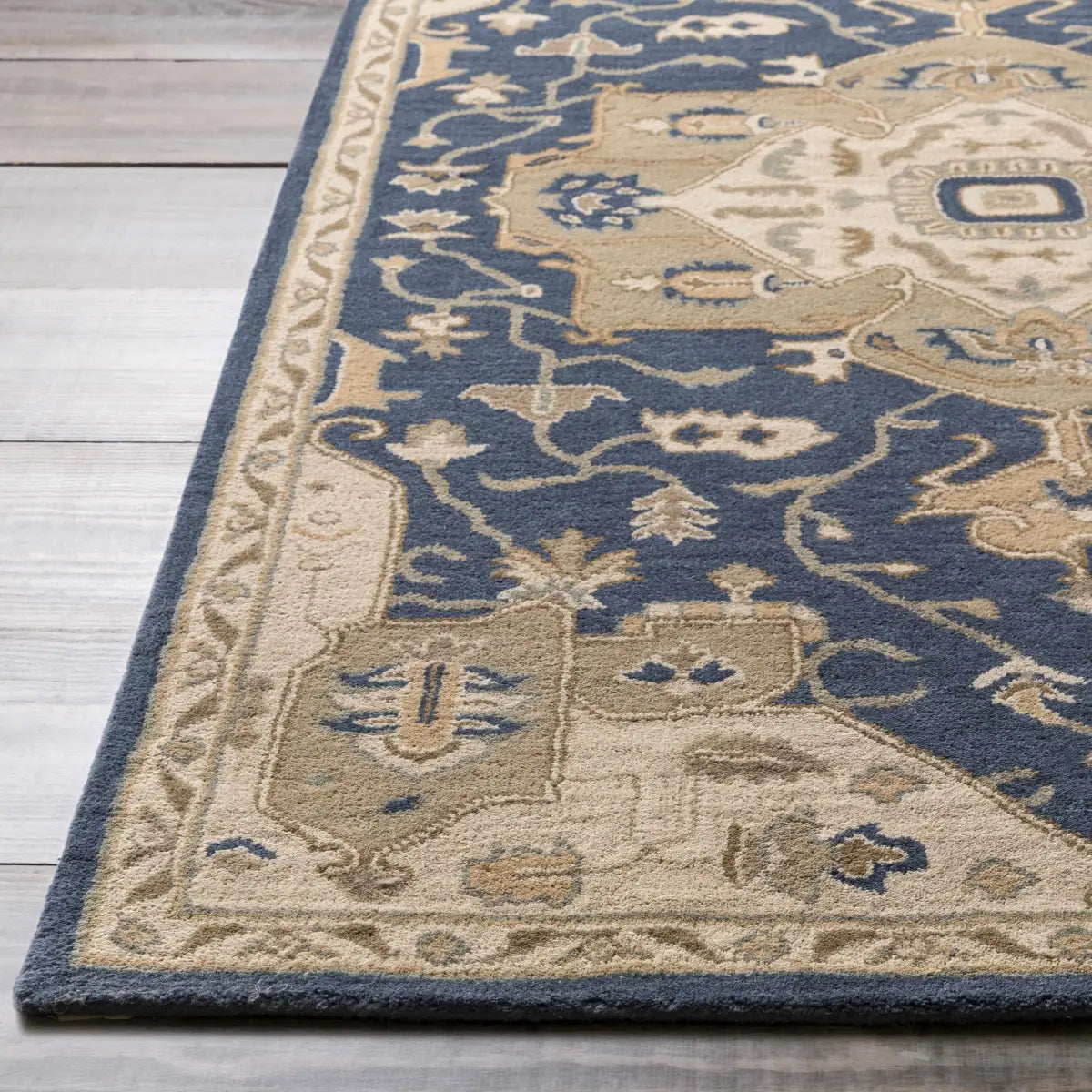 Broomfield Hand Tufted Blue Wool Rug - Boutique Rugs