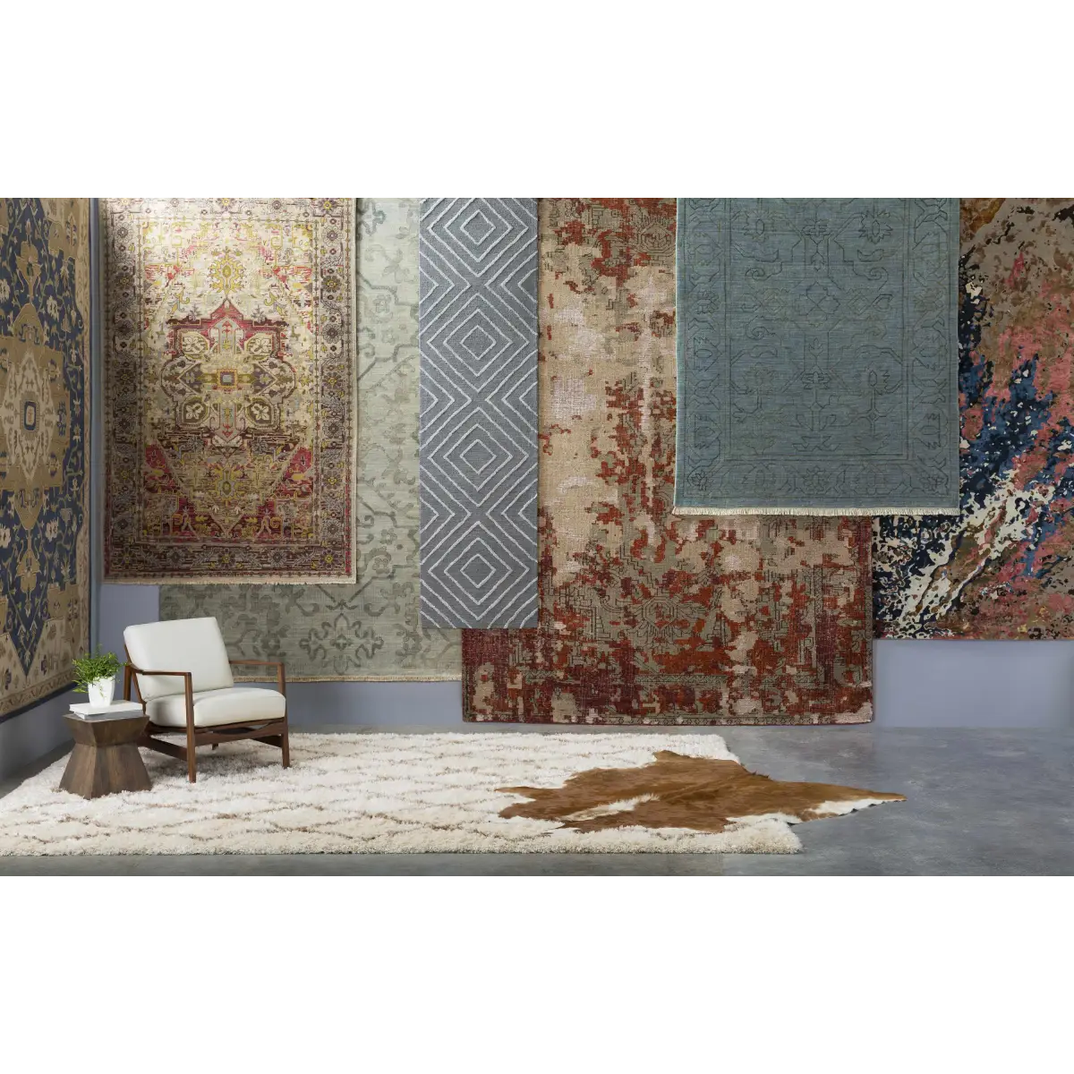 Broomfield Hand Tufted Blue Wool Rug - Boutique Rugs