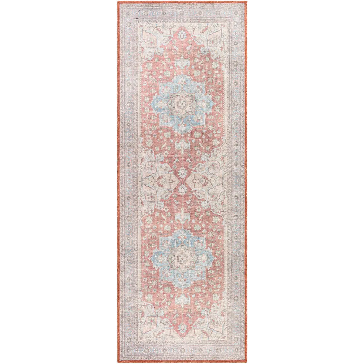Brown Bagamanoc Medallion Washable Area Rug - 2’7’’ x 7’3’’ Runner - Boutique Rugs