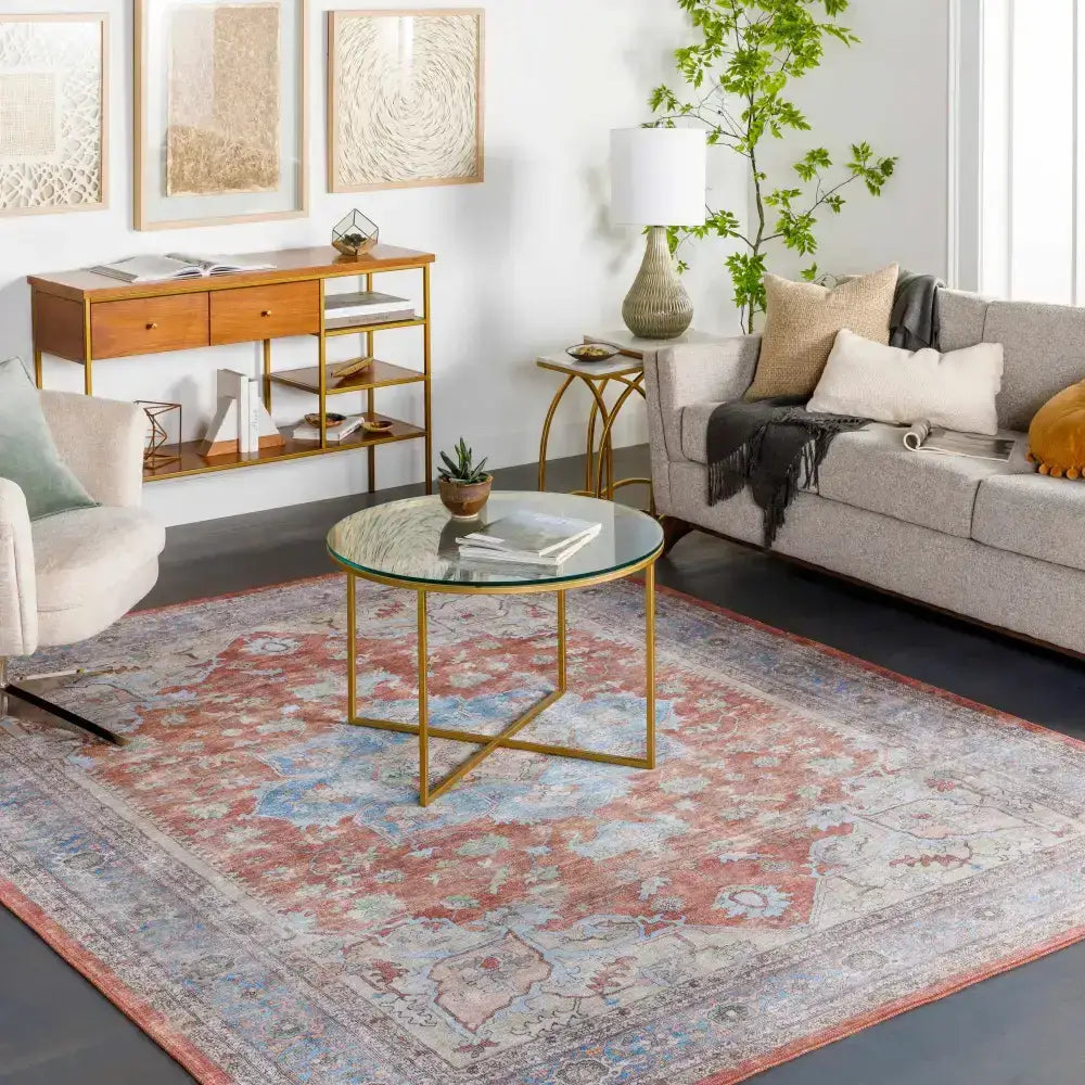 Brown Bagamanoc Medallion Washable Area Rug - Boutique Rugs