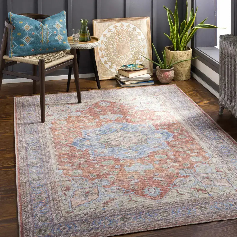 Brown Bagamanoc Medallion Washable Area Rug - Boutique Rugs