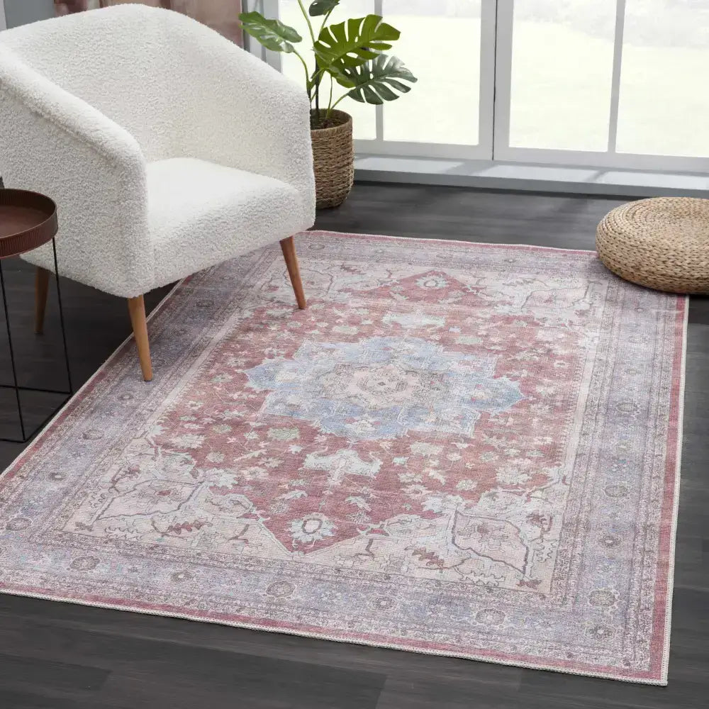 Brown Bagamanoc Medallion Washable Area Rug - Boutique Rugs