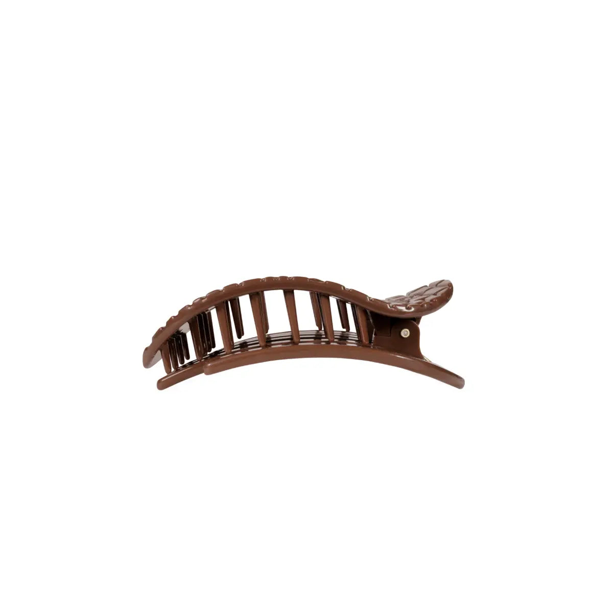 Flat Round Hair Clip - Brown Crocodile - Small - TELETIES