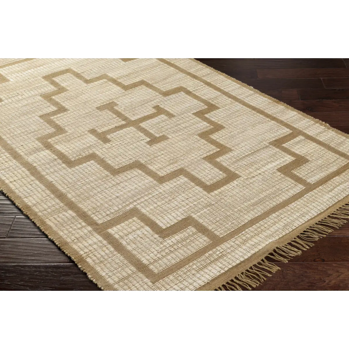 Brown Geometric Cross Jute Rug - Boutique Rugs