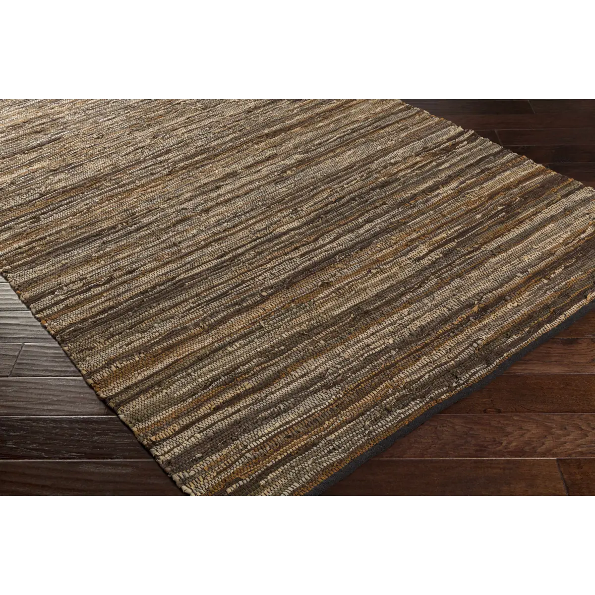 Brown Leather Woven Area Rug - Boutique Rugs