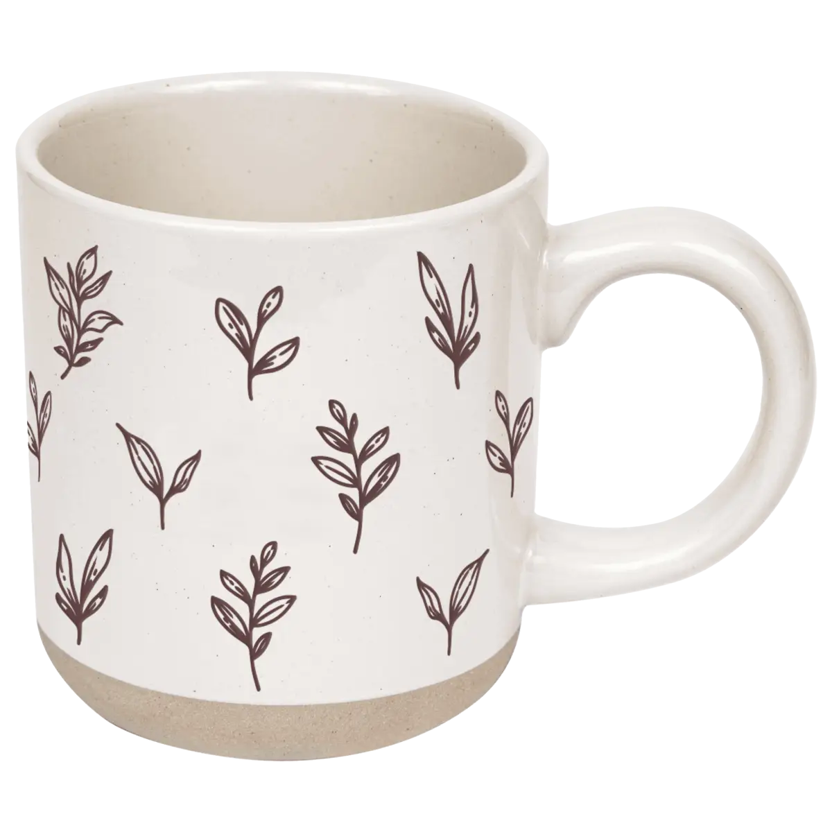 Brown Leaves 14oz. Stoneware Coffee Mug - Sweet Water Decor
