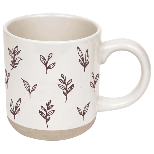 Brown Leaves 14oz. Stoneware Coffee Mug - Sweet Water Decor