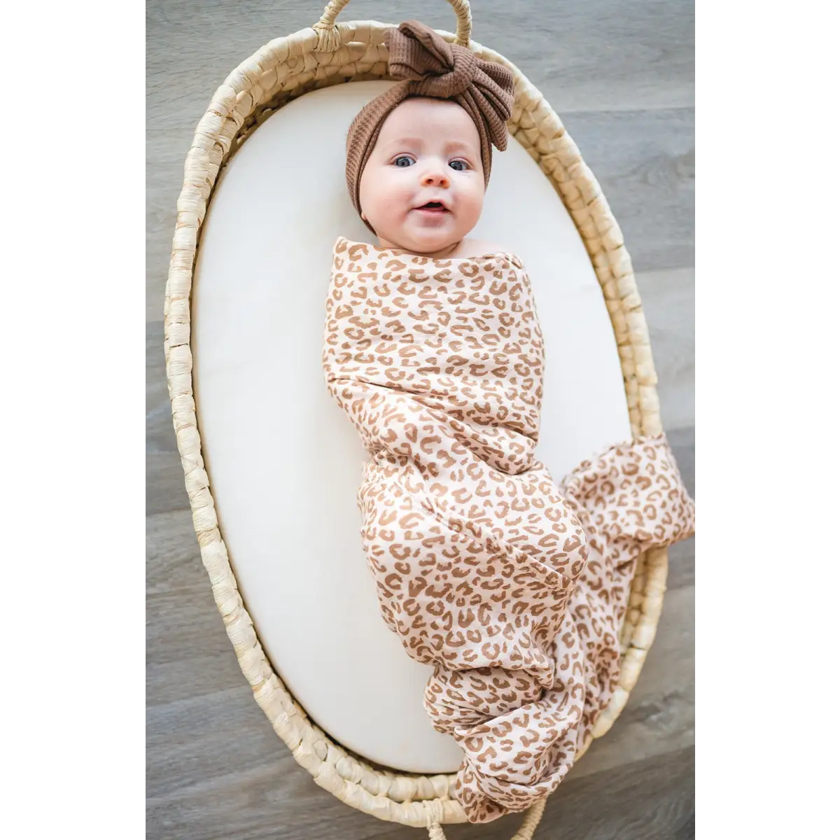 Brown Leopard Swaddle Blanket - Harp Angel Boutique