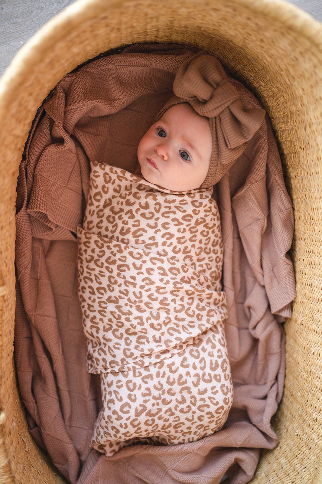 Brown Leopard Swaddle Blanket - Harp Angel Boutique