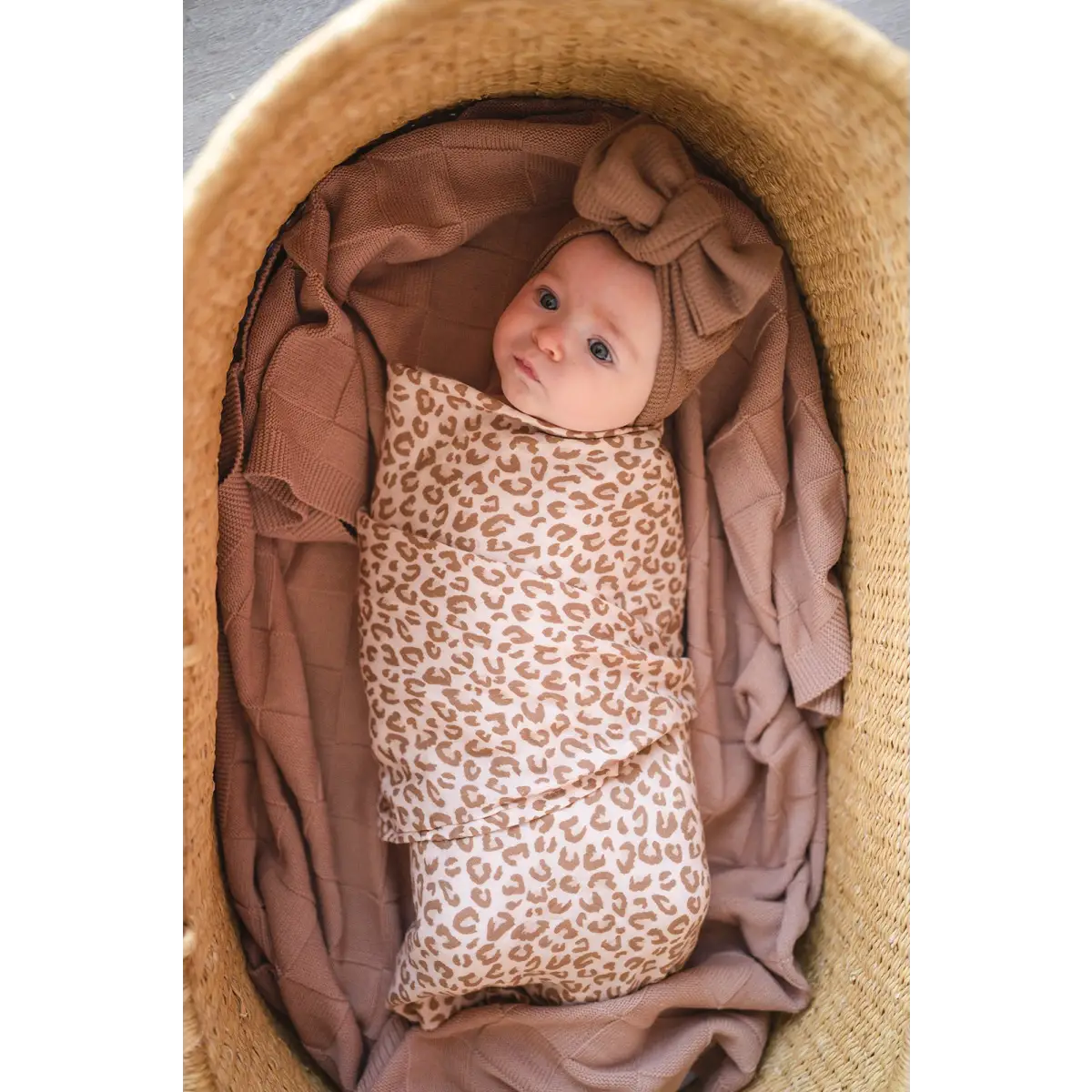 Brown Leopard Swaddle Blanket - Harp Angel Boutique