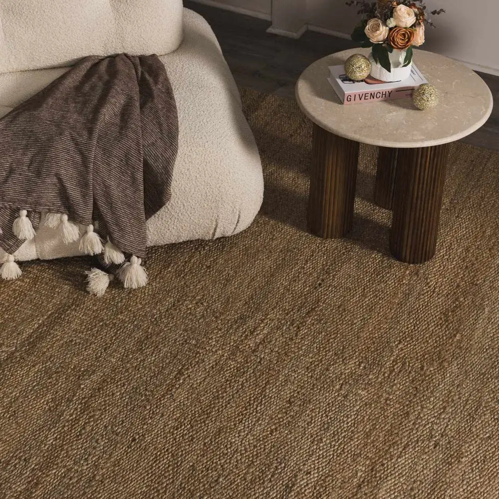 Brown Natural Jute Rug with Fringe - Boutique Rugs