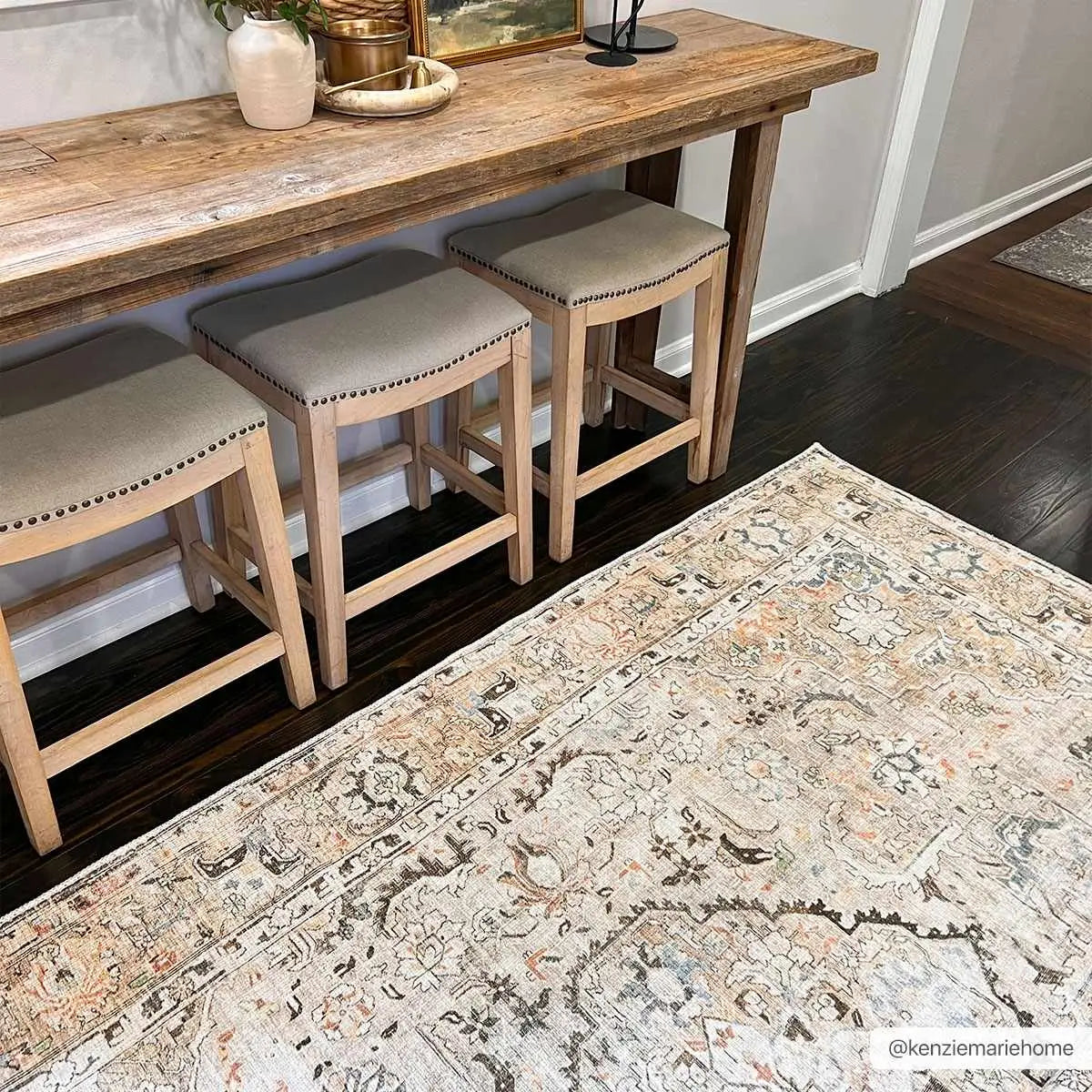 Brown Standon Vintage Washable Area Rug - Boutique Rugs