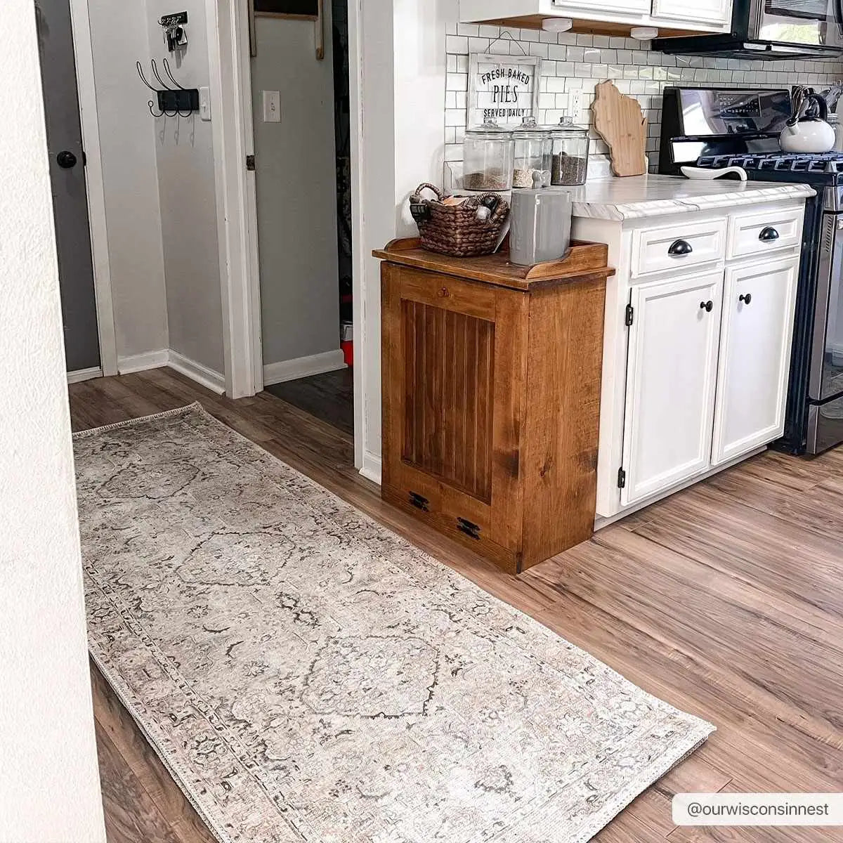 Brown Standon Vintage Washable Area Rug - Boutique Rugs