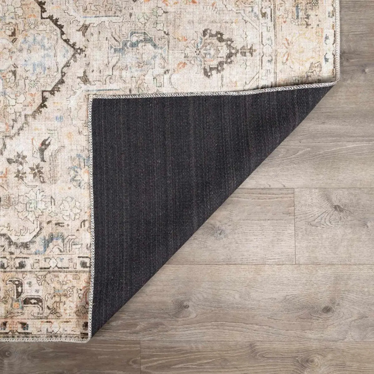 Brown Standon Vintage Washable Area Rug - Boutique Rugs