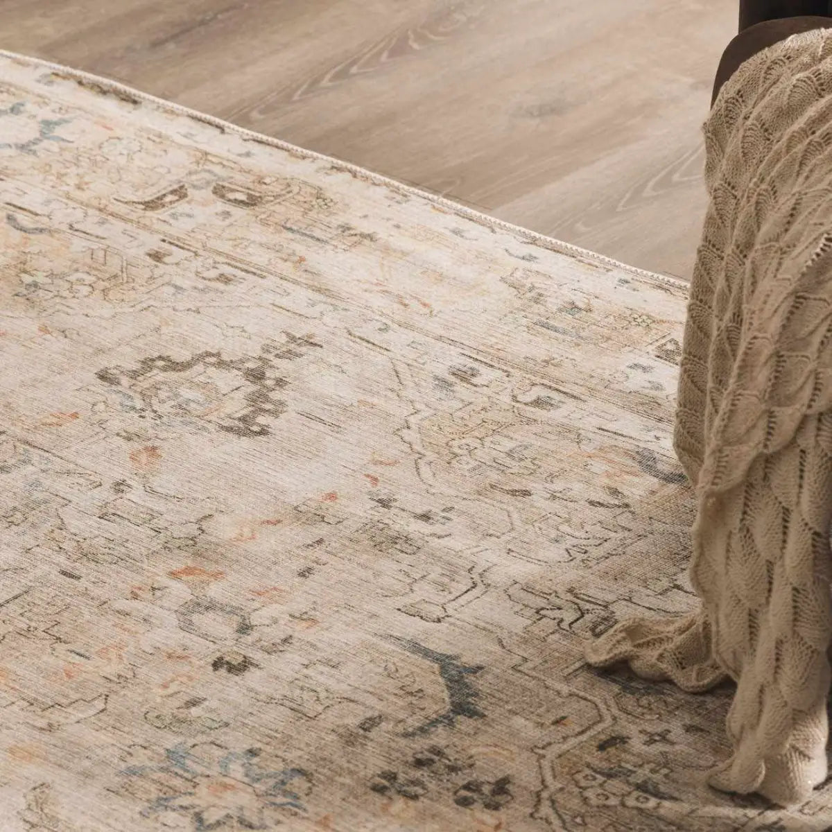 Brown Standon Vintage Washable Area Rug - Boutique Rugs