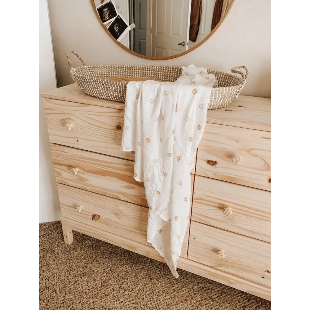 Brown Sun Muslin Swaddle Blanket - Harp Angel Boutique