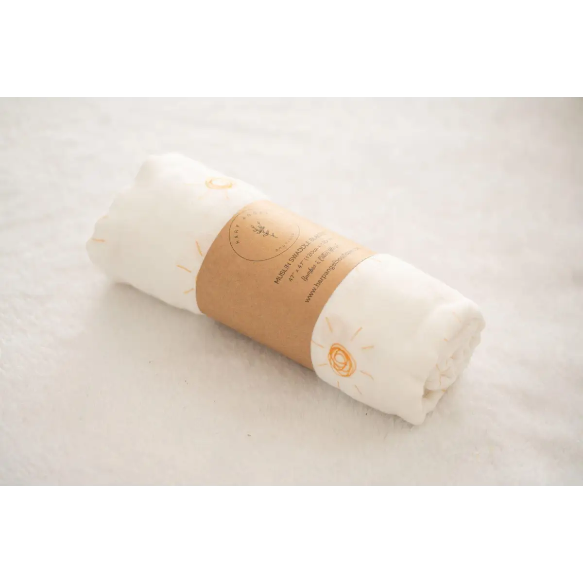 Brown Sun Muslin Swaddle Blanket - Harp Angel Boutique