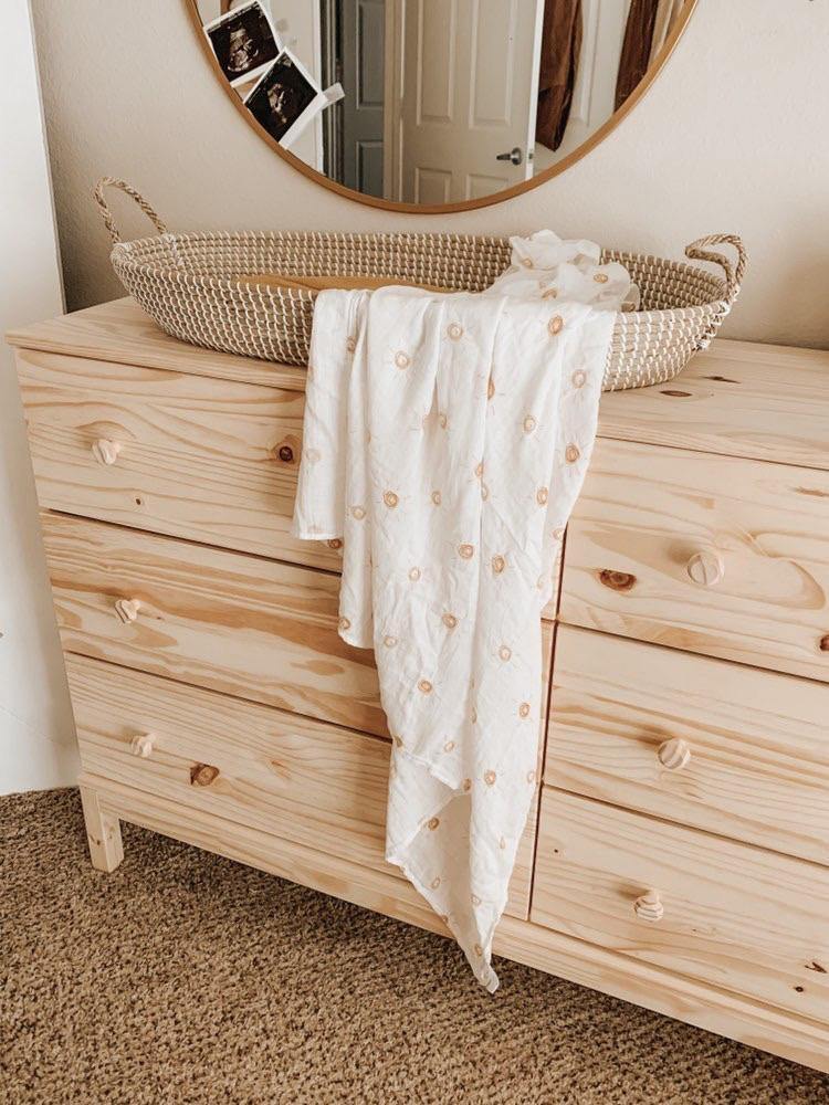 Brown Sun Muslin Swaddle Blanket - Harp Angel Boutique