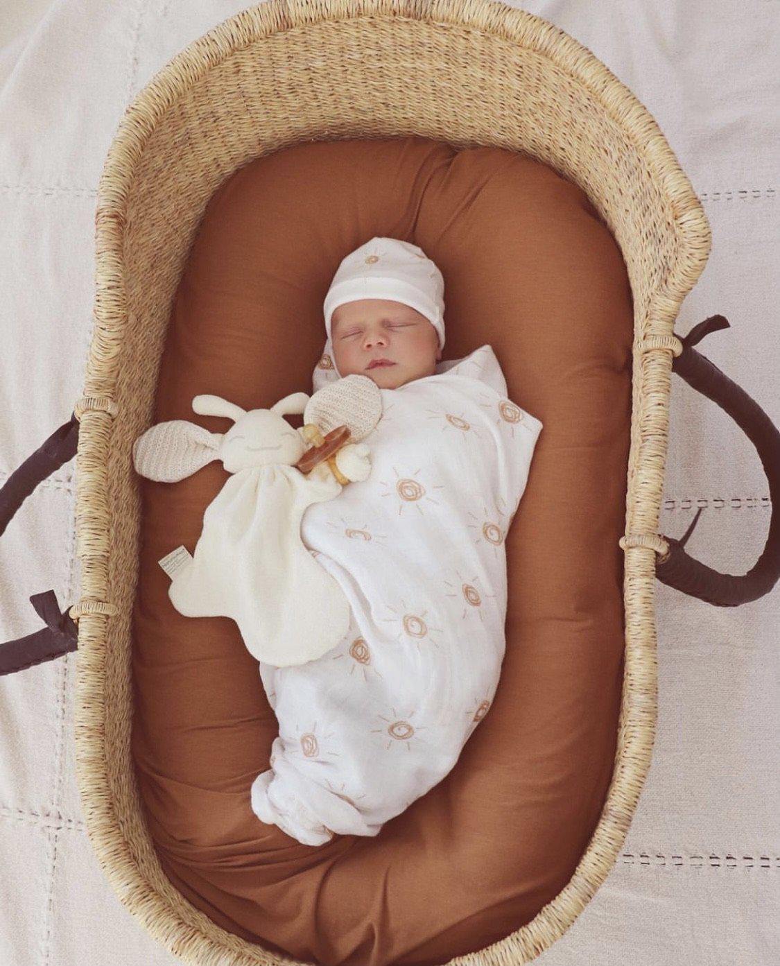 Brown Sun Muslin Swaddle Blanket - Harp Angel Boutique