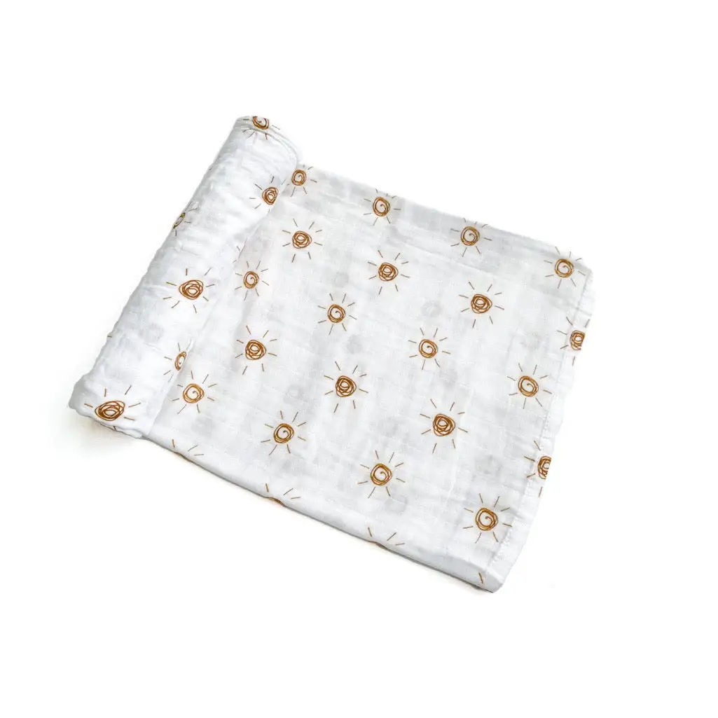 Brown Sun Muslin Swaddle Blanket - Harp Angel Boutique