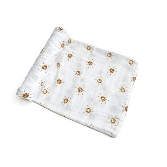 Brown Sun Muslin Swaddle Blanket - Harp Angel Boutique