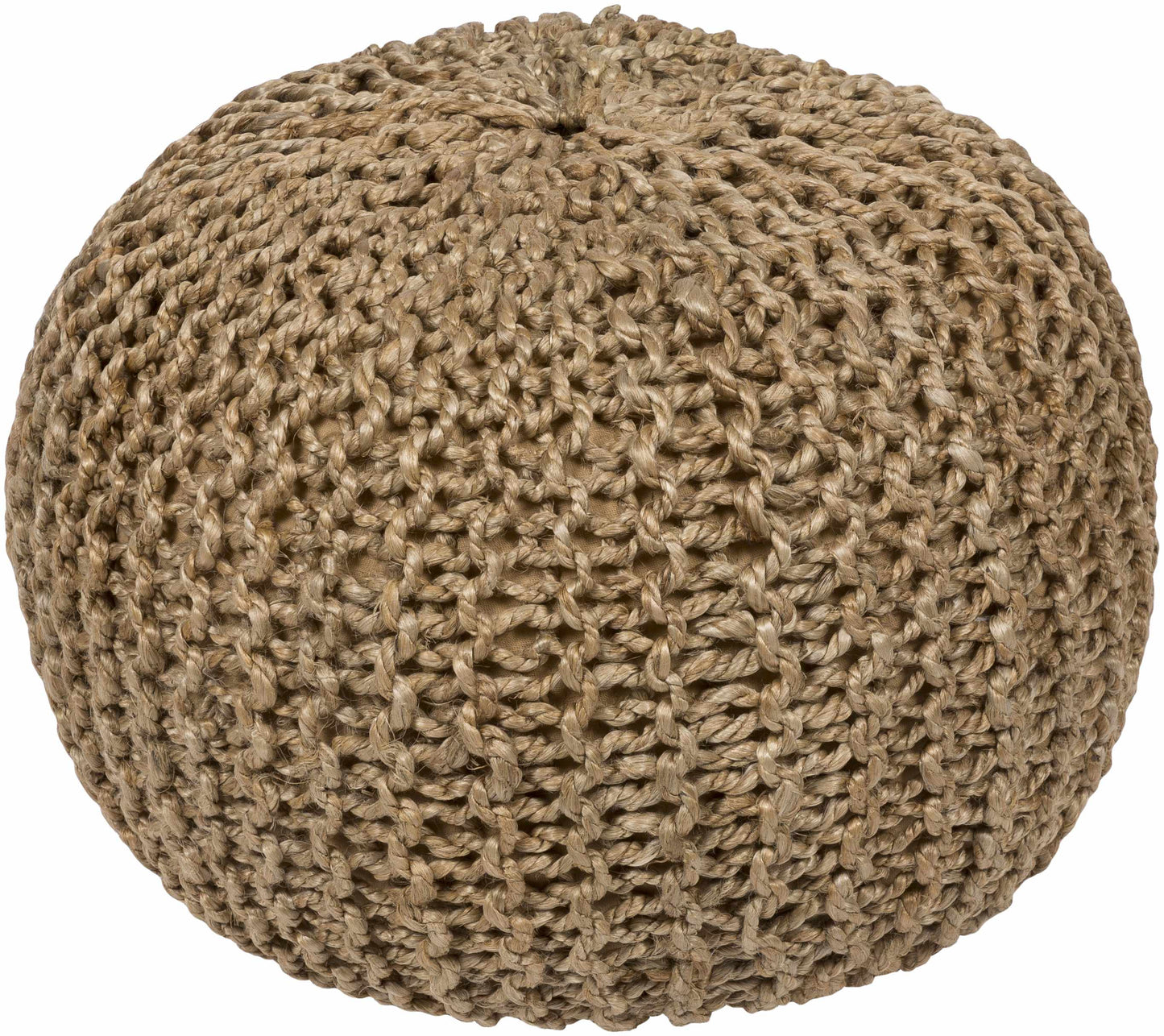 Merrittstown Knitted Jute Pouf - 20’’ x 20’’ x 14’’ Cylinder - Boutique Rugs