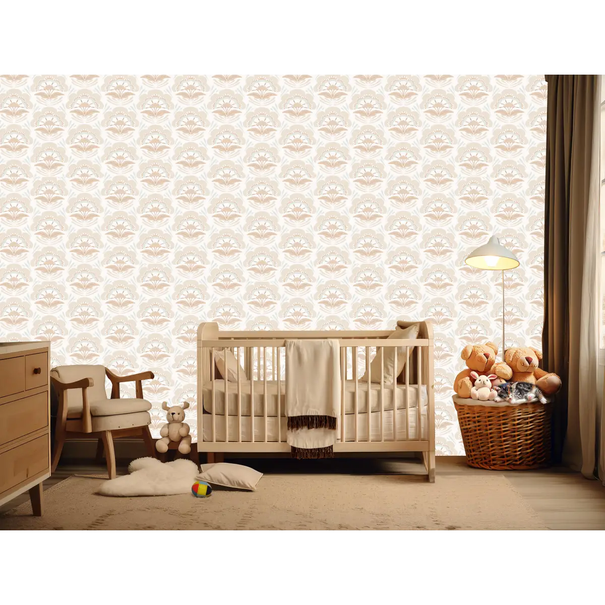Brynn Wallpaper - Bold Scalloped Flowers - by Hufton Studio - Loomwell Home Goods