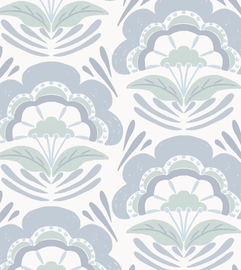 Brynn Wallpaper by Hufton Studio - Sample 1 foot by 1 foot / Light Blue - Loomwell Home Goods