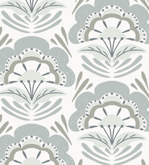 Brynn Wallpaper by Hufton Studio - Sample 1 foot by 1 foot / Sage - Loomwell Home Goods
