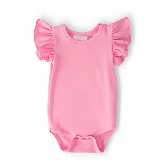 Bubblegum Pink S/S Flutter Bodysuit - Mila & Rose ®