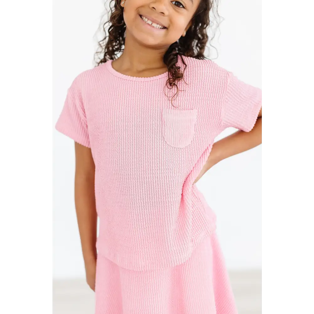 Bubblegum Pink Scrunchy Pocket Tee - Mila & Rose ®