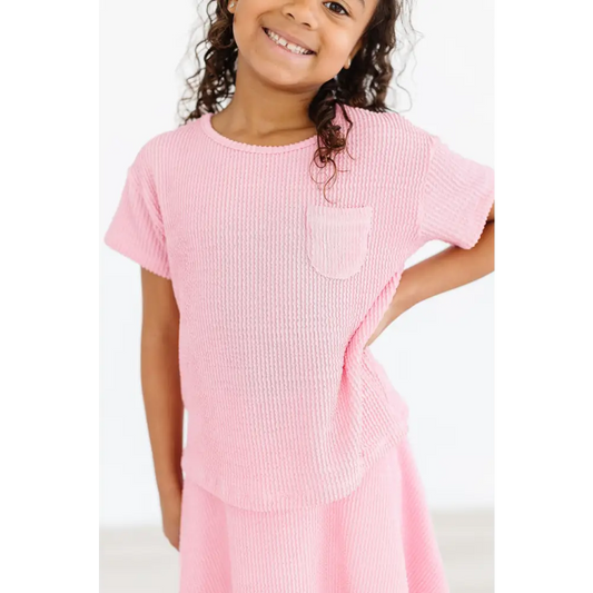 Bubblegum Pink Scrunchy Pocket Tee - Mila & Rose ®