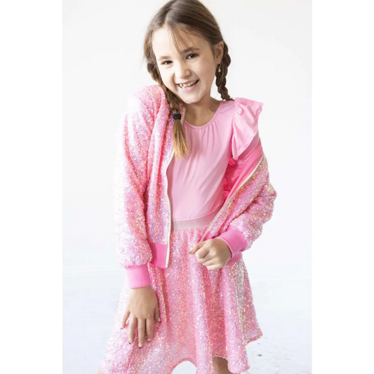 Bubblegum Pink Sequin Twirl Skort - Mila & Rose ®