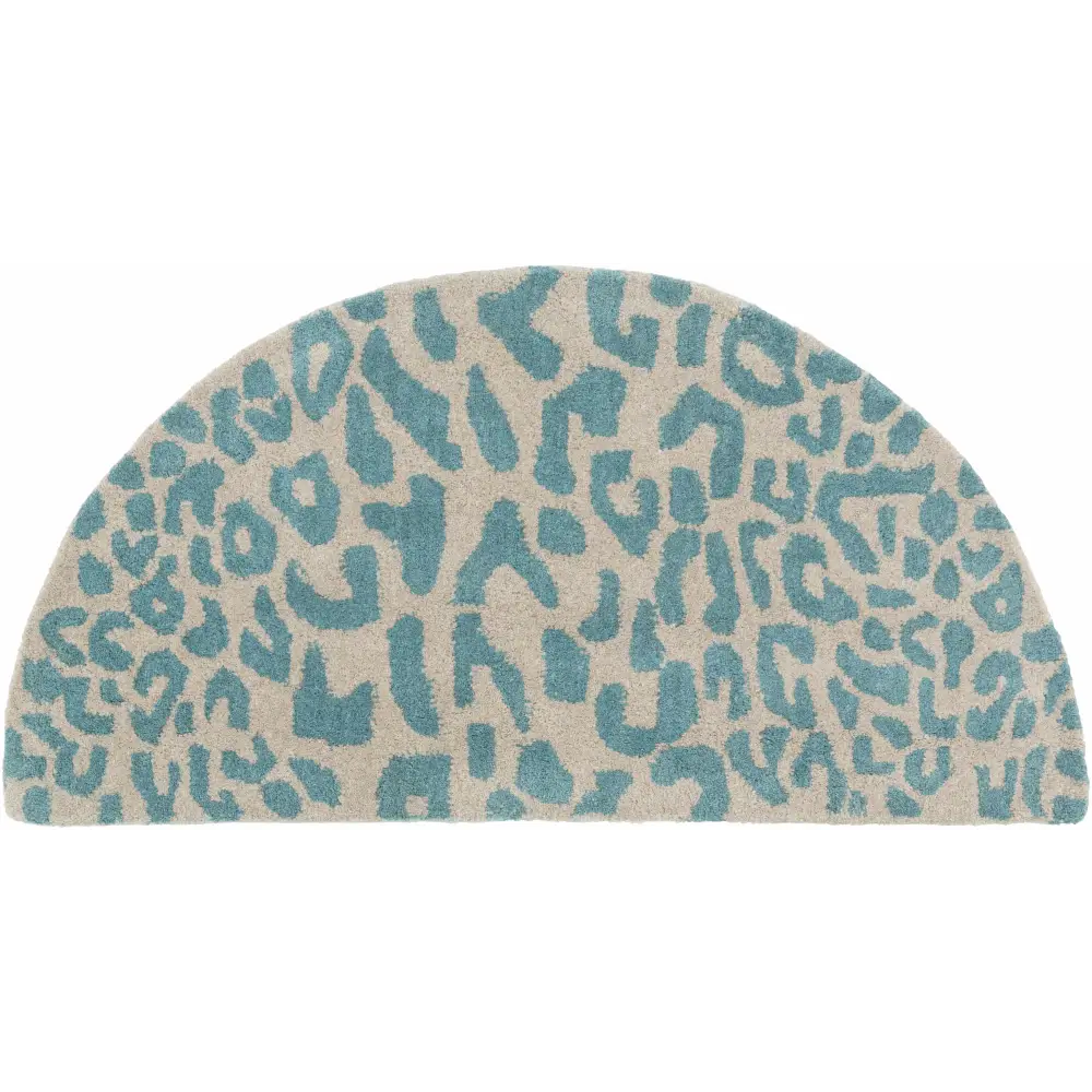 Bue Beige Leopard Print Wool Area Rug - 2’ x 4’ Hearth - Boutique Rugs