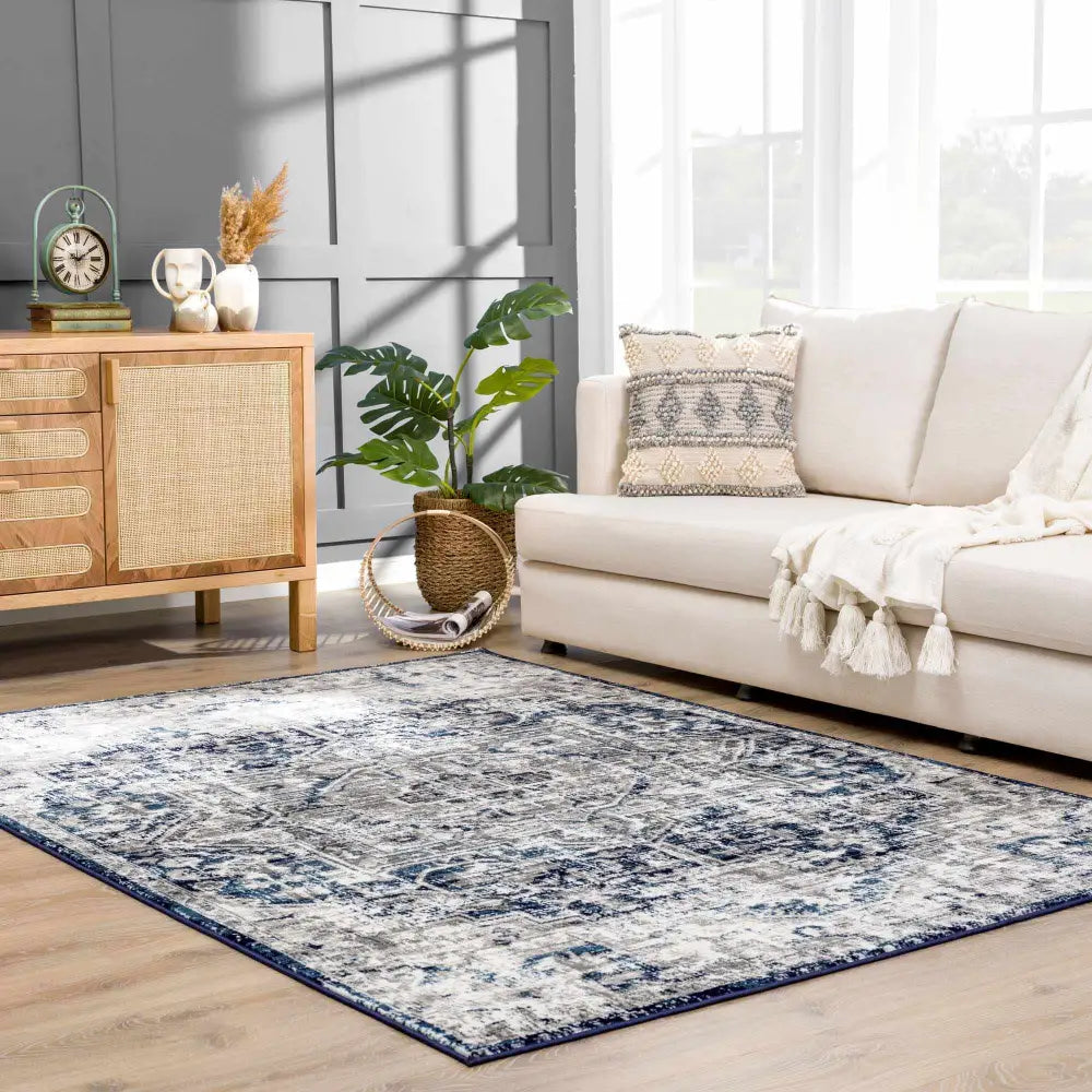 Buenaventura Navy Area Rug - Boutique Rugs