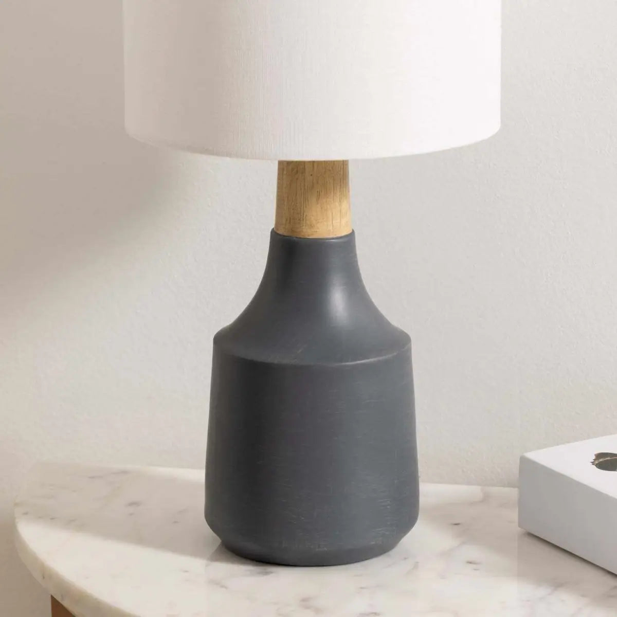 Buharkent Gray Table Lamp - 18’’H x 8’’W x 8’’D Elongated - Boutique Rugs