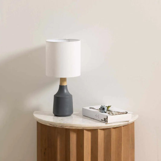 Buharkent Gray Table Lamp - 18’’H x 8’’W x 8’’D Elongated - Boutique Rugs