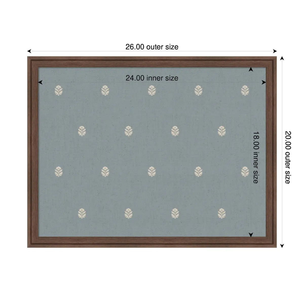 Bulletin Board - Blue Botanical Block Print - Pinboard - kateandlaurel