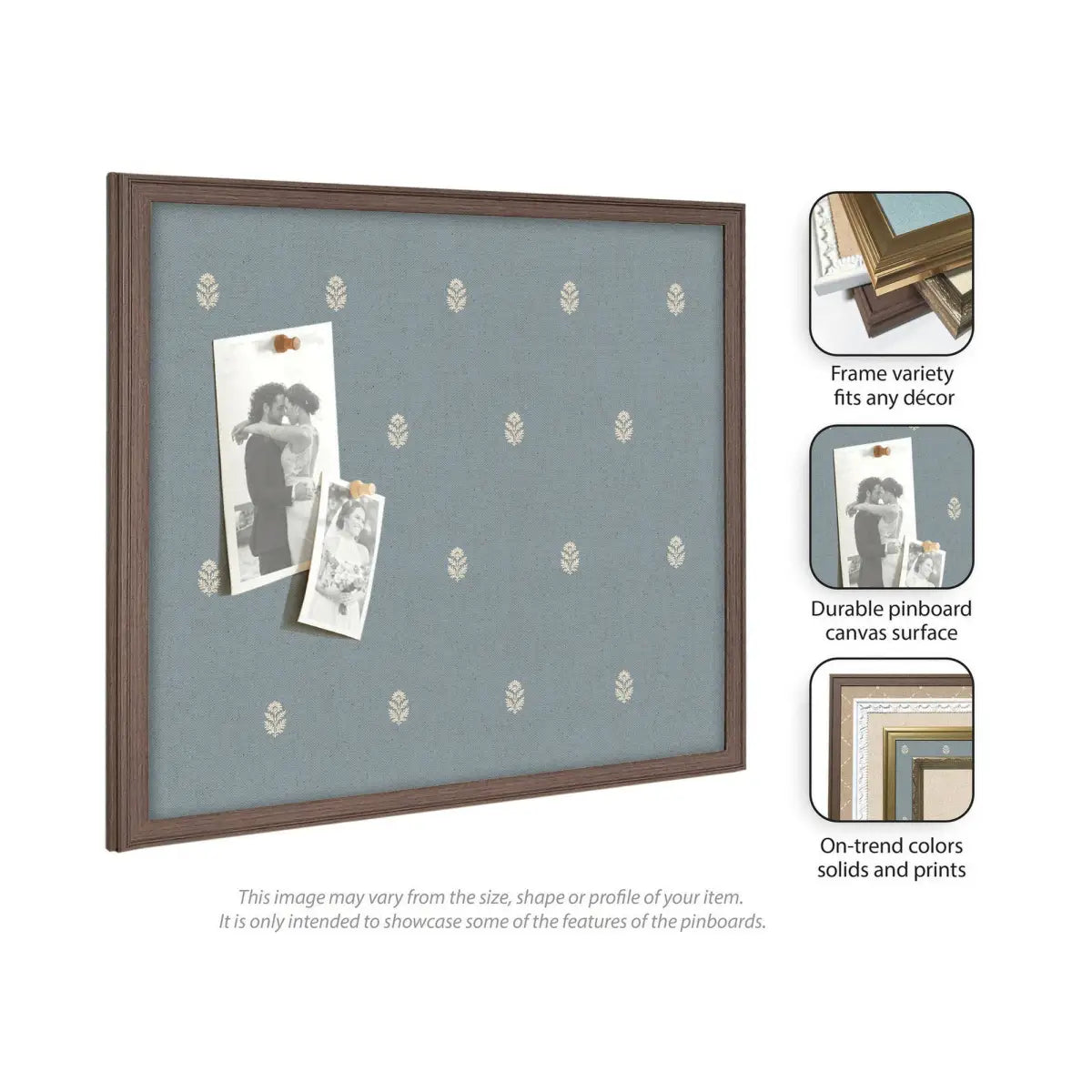 Bulletin Board - Blue Botanical Block Print - Pinboard - kateandlaurel