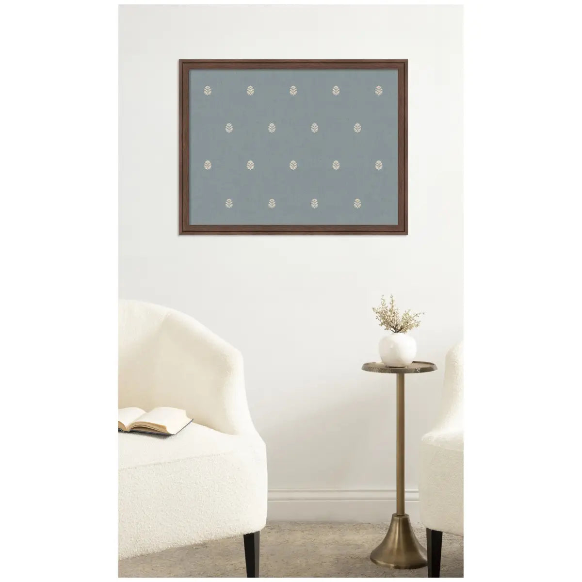 Bulletin Board - Blue Botanical Block Print - Pinboard - kateandlaurel